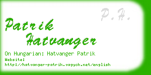patrik hatvanger business card